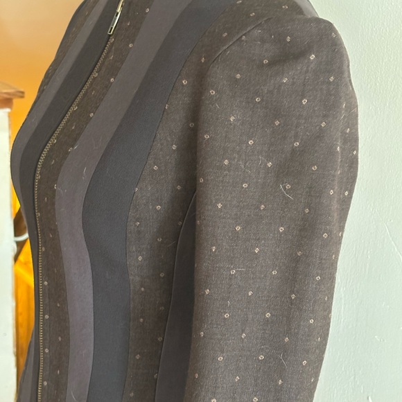 John Galliano blazer - lined- striped mixed pattern - gold zipper- pinched waist - Picture 12 of 13